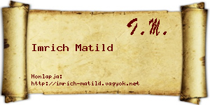 Imrich Matild névjegykártya